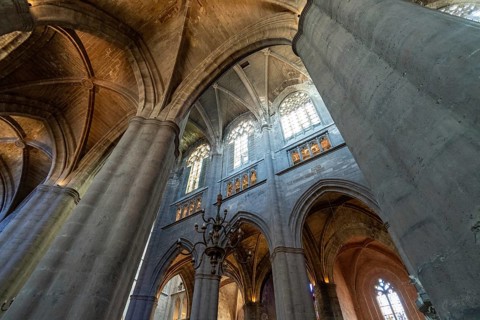 Rodez. Gothic Notre-Dame Cathedral. Aveyron. Occitanie. France