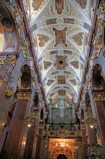 Nave and main altar in the Jasna Gora monastery basilica in Czestochowa, Poland