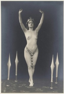Olga Desmond, 1890-1964, dancer, nude dancer, sword dance, expressive dance, beauty evening, winter