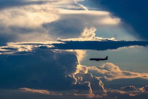 Storm clouds aircraft Vietnam Airlines Airbus A321, Bangkok, Thailand