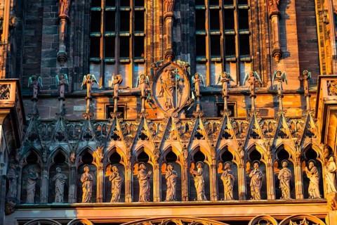 Facade of the cathedral, Strasbourg, Alsace, France