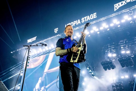 Nürburg, 06.06.26 - Michael Poulsen, singer and guitarist of the Danish metal band Volbeat,
