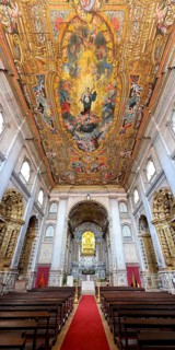 Cathedral of Our Lady of the Immaculate Conception, Adorned ceiling, Santarem, Ribatejo, Portugal