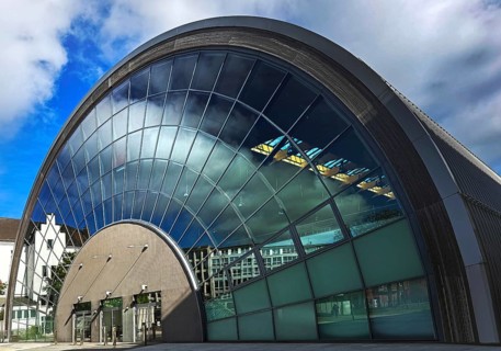 Civic hall, extension, exhibition and event hall, carrier-free hall, Bielefeld, Ostwestfalen-Lippe,