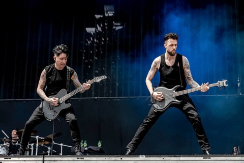 Jeremy Jinxx Ferguson (guitarist) and Lonny Eagleton (bassist) from Black Veil Brides live at Rock