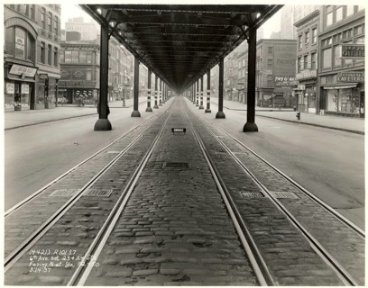 New York, Manhattan, Elevated RR, 6th Avenue, 23rd Street, North, Traffic, USA, Abandoned City