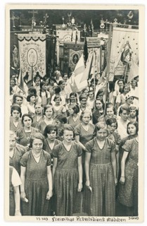 Young woman, uniform, BDM, voluntary labor service, National Socialism, rally, organization,