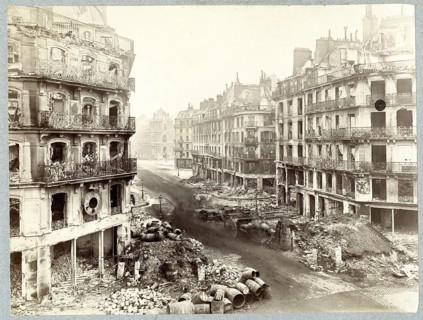 Paris, Paris Commune, Uprising, Revolution, destruction by military fire, dilapidated buildings and