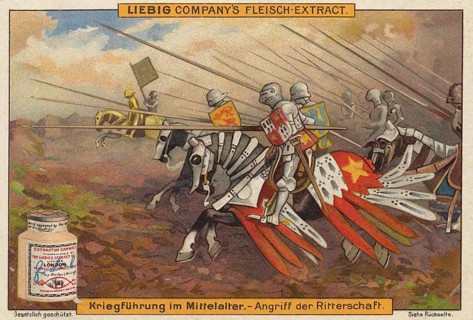 Picture series Warfare in the Middle Ages, depiction of a medieval knight attack, picture of love,