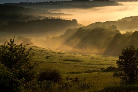 Germany, Nabu, natural heritage, Thuringia, wind knobs, cultivated landscape, haze, cultural