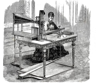 Illustration shows Euphonia, one of the first mechanical machines for generating human speech, an