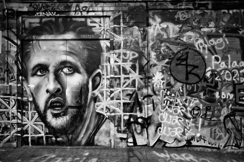 Portrait of English soccer player Harry Kane, legal, temporary graffiti in the graffiti tunnel,