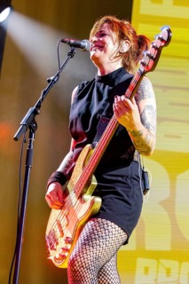 Ines Maybaum, bass player for the BROILERS at the 2026 Open Airs at Auestadion Kassel on 18.07.2026