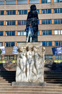 Klinger staircase with Leipzig Richard Wagner monument, bronze statue, figure of the young Richard