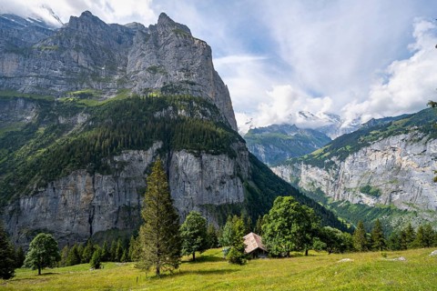 Picturesque mountain landscape on Mettlenalp, Bernese Alps, Bernese Oberland, Switzerland