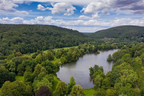 Germany, Greizer Park, Thuringia, Aerial View, Cultivated Landscape, Cultural Monument, Landscape,
