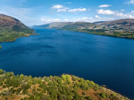 Aerial photo of the landscape at Loch Harport on the Isle of Skye, Inner Hybrides, Scotland, UK
