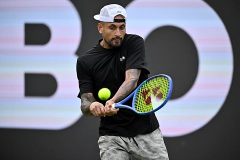 Nick Kyrgios (AUS) at the BOSS Open 2026, ATP 250 tennis tournament, grass court tournament,