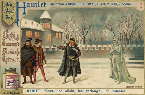 Hamlet picture series, The ghost of Hamlet's deceased father appears. In this specific scene, the