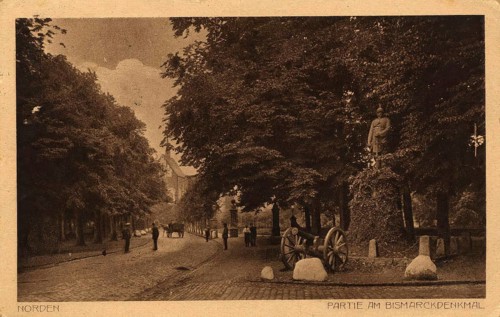 Bismarck monument in Wilhelminapark in North, East Frisia, Lower Saxony, Germany, authentic