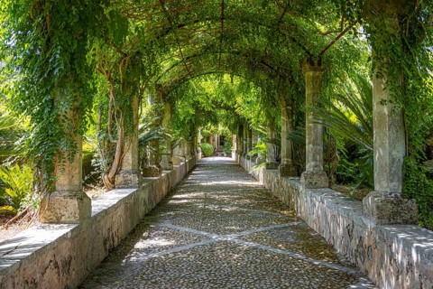 The Alfabia Gardens are a historic garden at the foot of the Tramuntana Mountains in Majorca. They