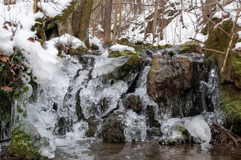Stream, brook, ice, flowing water, ice, landscape, snow, snow, winter