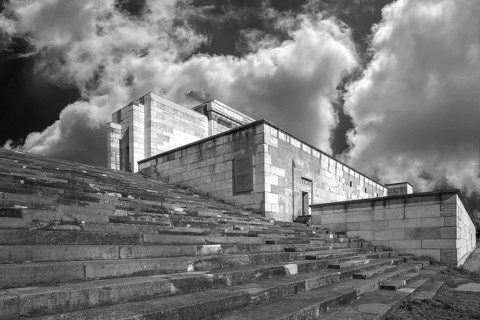 National Socialist Zeppelin main stand on the former Reichsparteitag grounds, 1933—1945, cloudy