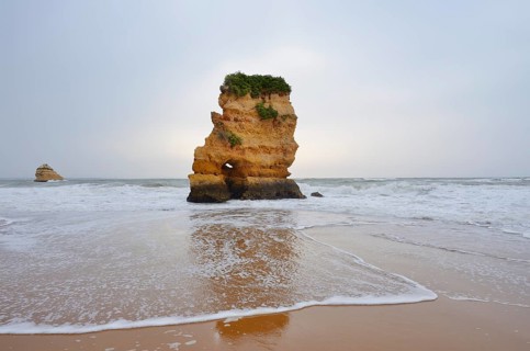 Rock formation on the coast, Praia Dona Ana, Lagos, Algarve, Portugal