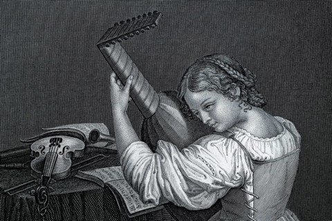Detail from the artwork Die Lutenschlägerin by Michelangelo Amerigi da Carravagio, Baroque