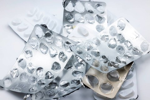Empty used medication packaging, pills, tablets. Stuttgart, Baden-Württemberg, Germany