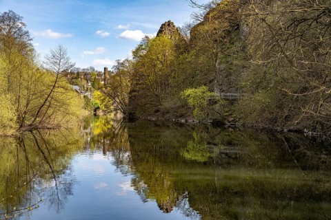 Hauseley Felsen an der Lahn in Weilburg, Hesse, Germany