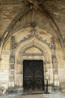 Villefranche de Rouergue. City of Art and History. The Chartreuse Saint Sauveur. Entrance of the