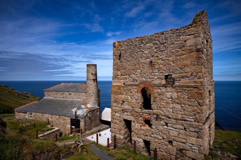 Steam boiler house, winch building, pump building, ruin, Levant mine, tin mine, tin mine, mining,