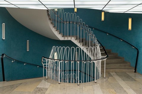 1950s staircase, Nuremberg, Bavaria, Germany