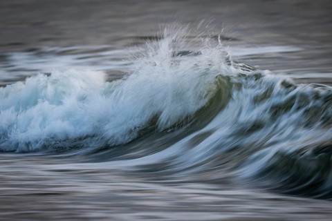 Breaking wave, long exposure, Houvig Beach, North Sea, Denmark