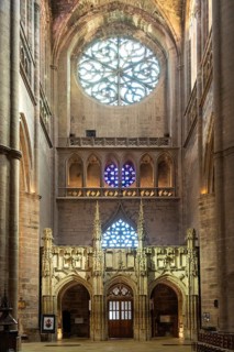 Rodez. 15th-century rood screen of the Gothic Notre-Dame Cathedral. Aveyron department. Occitanie.