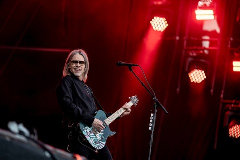 Singer Myles Kennedy from the American rock band Alter Bridge live on the Mandora Stage during