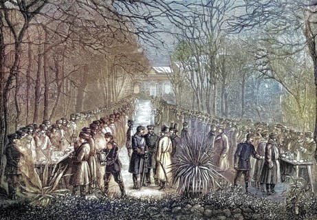 Russian troops being entertained in Tiflis in front of their departure, Russo-Ottoman War