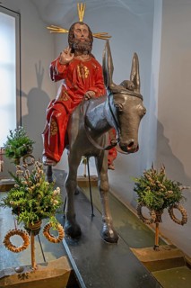 Palmesel from 1500, church museum of the parish church of St. Dreifaltigkeit, Kösslarn, Marktplatz