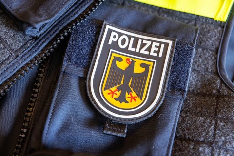 Uniform, national emblem and equipment of the Federal Police. Symbolic photo. Stuttgart,