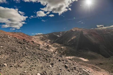 Beautiful view from the Cerro Negro volcano, Nicaragua. Panoramic image of the Cerro Negro volcano,