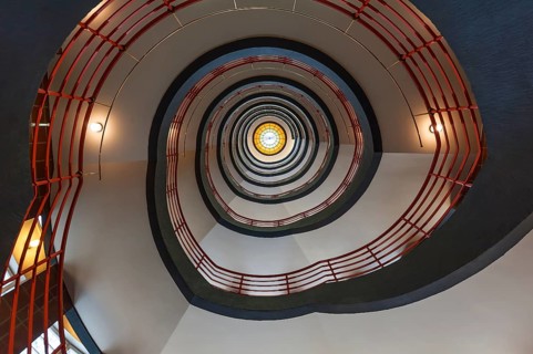 Staircase from Kontorhaus Sprinkenhof, built in 1927, Hamburg, Germany