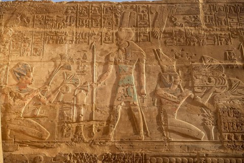 Relief in Karnak Temple in Karnak near Luxor, Egypt