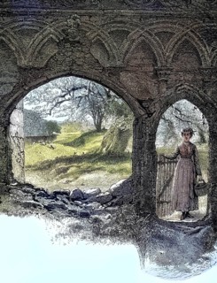 Bolton Abbey doorway, ruin of a medieval priory near the village of Bolton Abbey in the northern