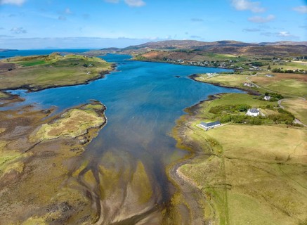 Aerial photo of ashoal bay near Kilmuir, Isle of Sky, Scotland, UKI