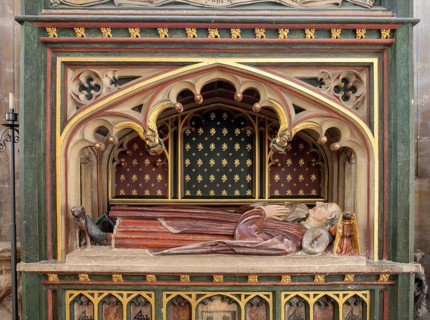 Effigy and tomb of William Canynges, interior of St Mary Redcliffe church, Bristol, England, UK