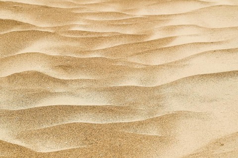 Wind drifts form small waves in sand, abstract pattern, Sortebærdalen Strand, Houvig, North Sea,