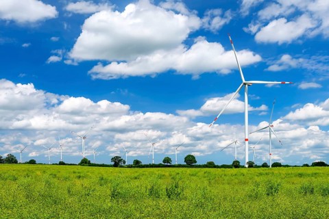 Wind turbines at the Kesdorf wind farm in Schleswig-Holstein, Germany +++ editorial use only