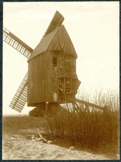 Wandervogel, Lebensreform, 19th century windmill, old wooden windmill in a rural area, deserted and