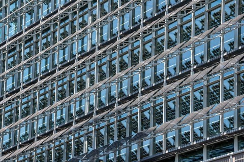The FLOAT office building in Düsseldorf's media harbor, on Holzstraße, almost 200 meters long